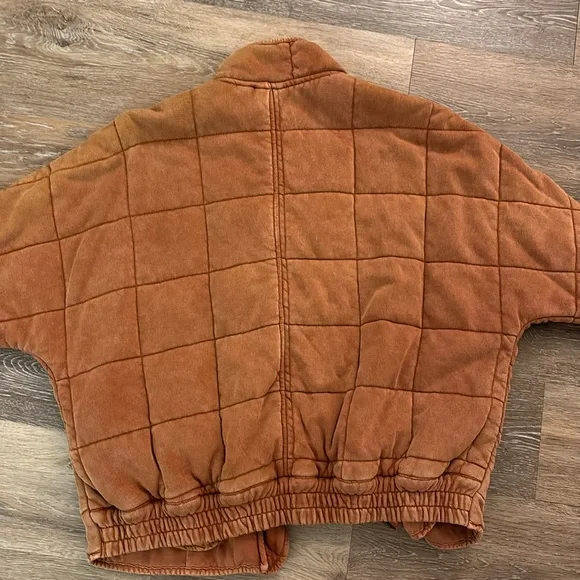 Free People Dolman quilted jacket terracotta orange XS - Picture 7 of 7
